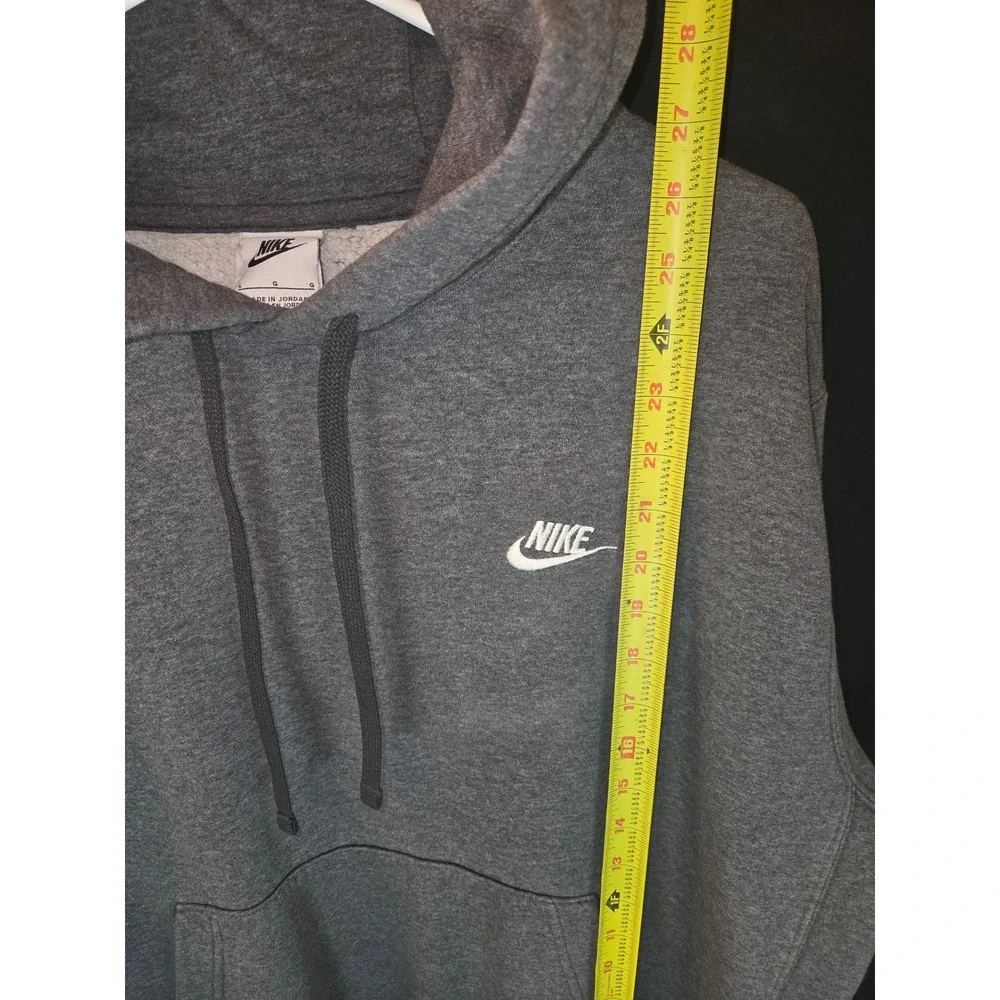 Nike Club Sportsman Gray Pullover Hoodie Men's Large Embroidered‎ Logo Casual